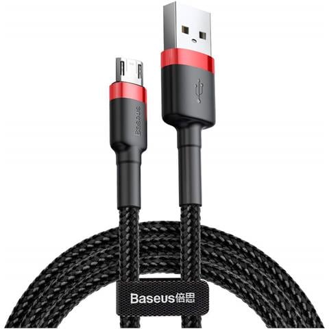 Micro Usb Cafule Cavo 1.5a 2m Rosso + Nero (camklf-c91)  - Foto 2