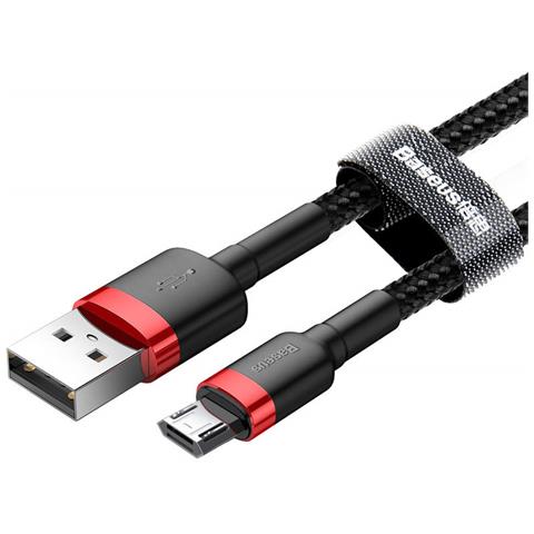 Micro Usb Cafule Cavo 1.5a 2m Rosso + Nero (camklf-c91)  - Foto 3
