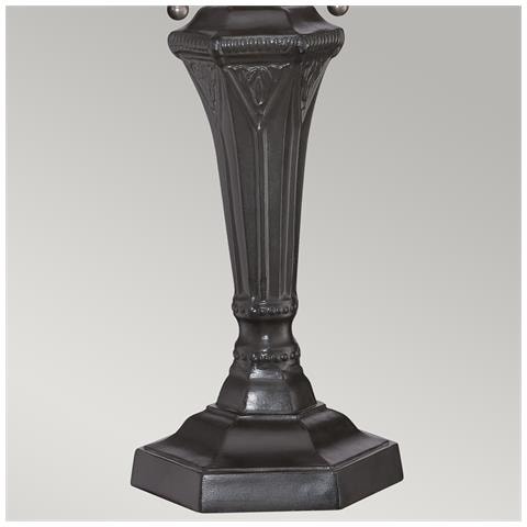 Lampada Da Tavolo A 2 Luci Vintage Bronzo, Vetro Tiffany, E27 - Foto 5