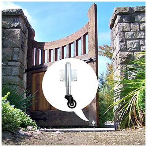 Caricato A Molla Porta Castor Retrattile 6 Centimetri Girevole Porta Caster Wheel Per Giardino In Legno Cancello Cantiere Staccionata Capacit Di Carico 50kg - Foto 4