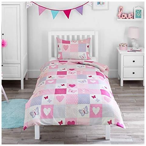 Cuori Farfalle Patchwork - Bambini Assestamento Bella Serie - Pink - Junior Bambino Della Culla Copripiumino E Federa - Foto 1
