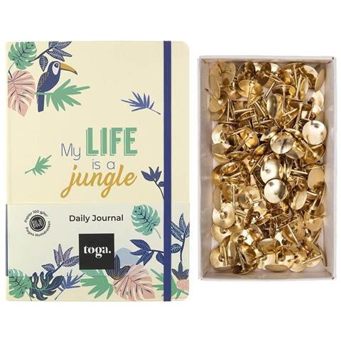 Bullet Journal Jungle Vibes + 150 Puntine Da Disegno Dorate - Foto 1