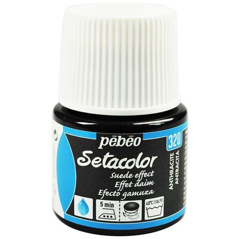 Pittura Tessile Setacolor Effetto Scamosciato Opaco - Antracite - 45 Ml - Foto 1