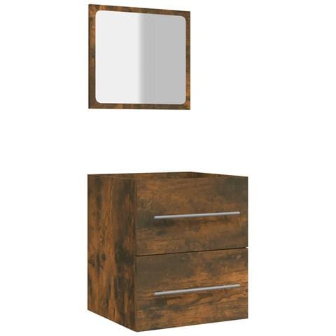 Mobile Da Bagno Con Specchio Rovere Fumo 41x38,5x48 Cm - Foto 1