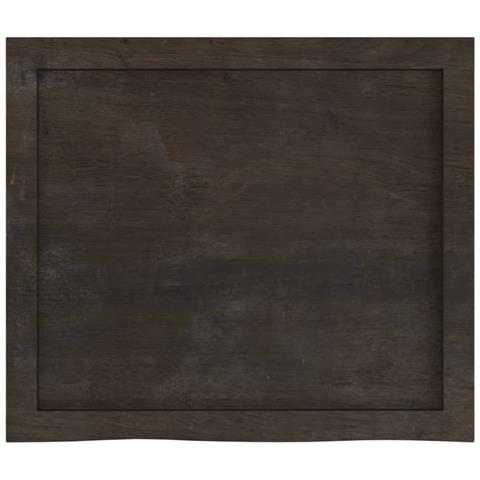 Piano Bagno Marrone Scuro 60x50x (2-6) cm Legno Massello Trattato - Foto 2