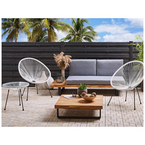 Set Tavolo E Sedie Da Balcone Spaghetti Bianco Acapulco Ii - Foto 2