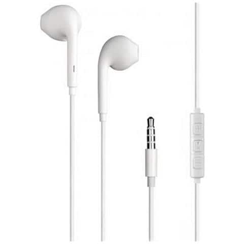 Auricolari Con Pulsante Jack Da 3,5 Mm Con Telecomando E Microfono, Bianco - Foto 1