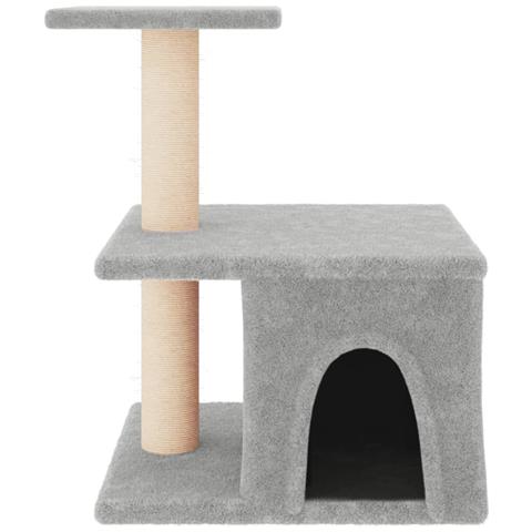 Albero Per Gatti Con Tiragraffi In Sisal Grigio Chiaro 48 Cm - Foto 2