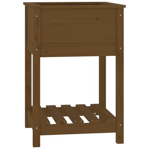 Fioriera Con Mensola Miele 54x54x81cm In Legno Massello Di Pino - Foto 1