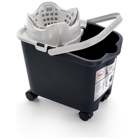 Secchio Per Straccio E Strizzatore Automatico 14 L (38,5 X 39 X 25,5 Cm) Grigio - Foto 4