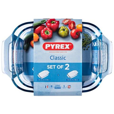 Set Di Teglie Da Forno Classic Trasparente Vetro Borosilicato (2 Pcs) - Foto 1