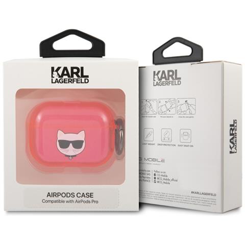Cover Per Airpods Pro Choupette Traslucida In Silicone, Fucsia - Foto 3
