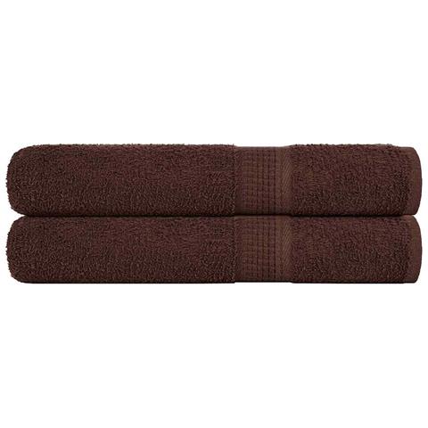 Asciugamani 2 Pz Marrone 100x200 Cm 360 G /m 100% Cotone - Foto 1
