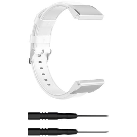 Cinturino Per Orologio In Vera Pelle (fenix6/5/945/marq) White 22 Mm - Foto 1