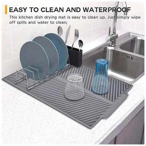 Tappetino Per Scolapiatti In Silicone - Resistente Al Calore E Pieghevole  L - Foto 2