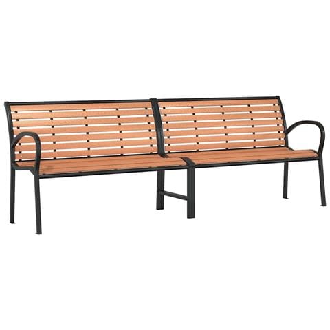 Panca Giardino Marrone 231cm Legno E Acciaio Verniciato Polvere - Foto 2