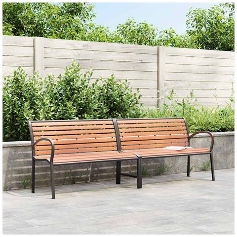 Panca Giardino Marrone 231cm Legno E Acciaio Verniciato Polvere - Foto 3