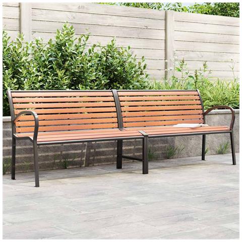 Panca Giardino Marrone 231cm Legno E Acciaio Verniciato Polvere - Foto 1