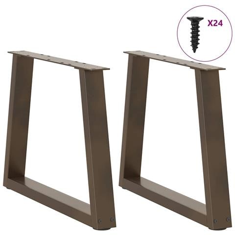 Gambe Per Tavolo Pranzo A V 2pz Naturale 60x(42-43,3)cm Acciaio - Foto 3