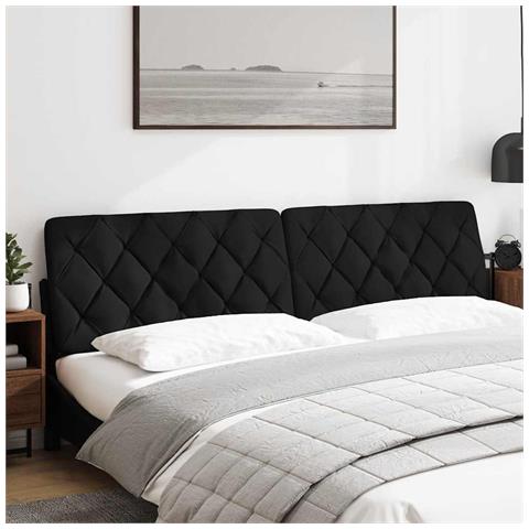 Cuscino Testiera Nero 200 Cm In Tessuto - Foto 2