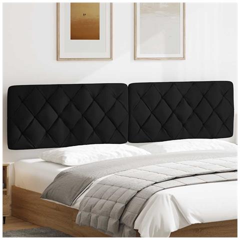 Cuscino Testiera Nero 200 Cm In Tessuto - Foto 3