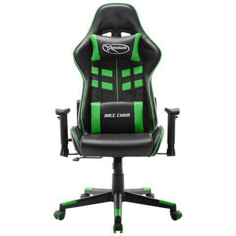 Lusso Casadino - Sedia Da Gaming Nera E Verde In Similpelle - Foto 1