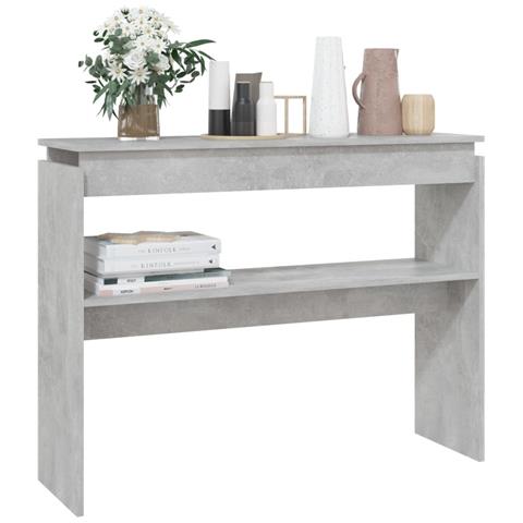 Lusso Casadino -  Tavolino Consolle Grigio Cemento 102x30x80cm Legno Multistrato - Foto 2
