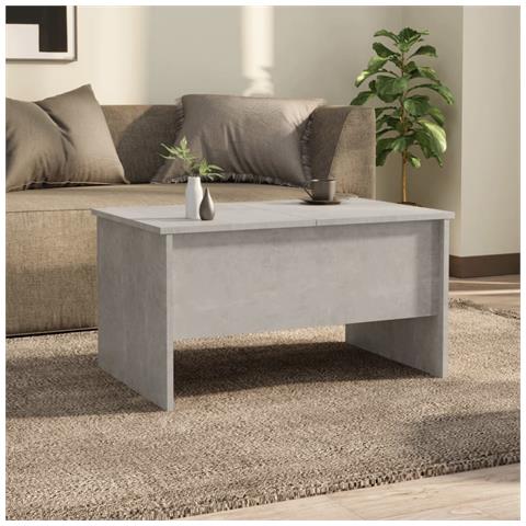 Tavolino Salotto Grigio Cemento 80x50x42,5 Cm Legno Multistrato - Foto 2