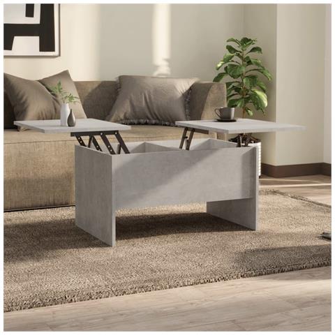 Tavolino Salotto Grigio Cemento 80x50x42,5 Cm Legno Multistrato - Foto 8