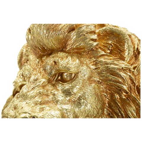 Scultura Leone 2 - Oro - Poliresina - 45x29x55 Cm - Foto 8