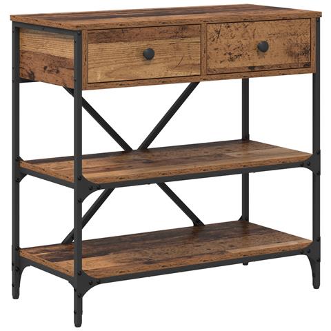 Tavolo Consolle Legno Invecchiato 75x34.5x75 cm Legno Ingegnerizzato - Foto 1