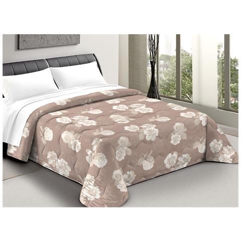 Trapunta Piumone Letto Invernale Imbottita 300gr Scaldanotti Matilde Piazza E Mezza Beige - Foto 1