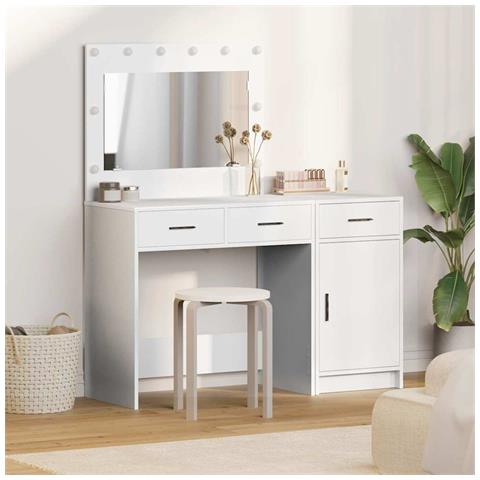 Tavolo da Trucco 2 pcs Bianco 40 x 41 x 75 cm Legno multistrato - Foto 2