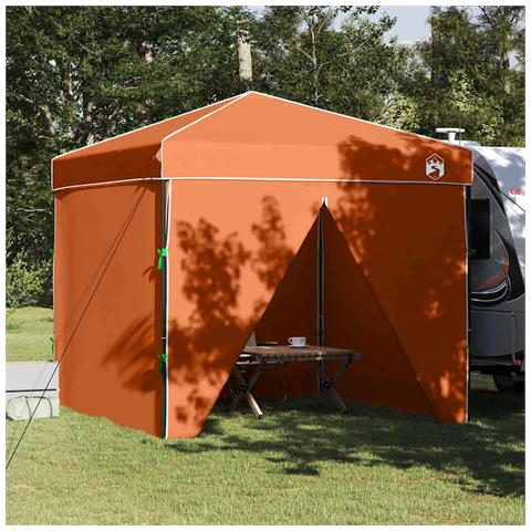 Tenda Aggiuntiva Pop-Up Arancione 250 x 250 cm Tessuto - Foto 2