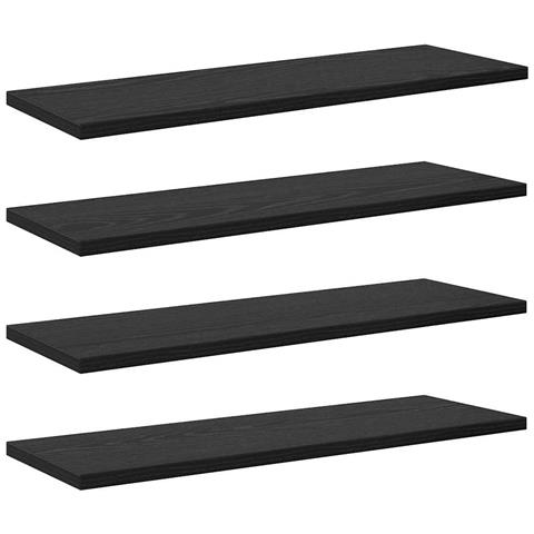 Scaffale 4 pcs Nero 60 x 20 x 1.5 cm Legno multistrato - Foto 1