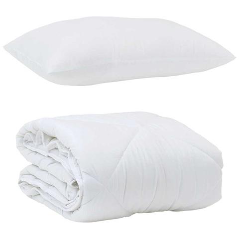 Piumone per tutte le stagioni 2 pcs Bianco 135 x 200 cm - Foto 1