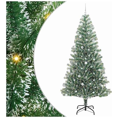 Albero di Natale Artificiale Imbiancato con Luci LED 240 cm - Foto 1