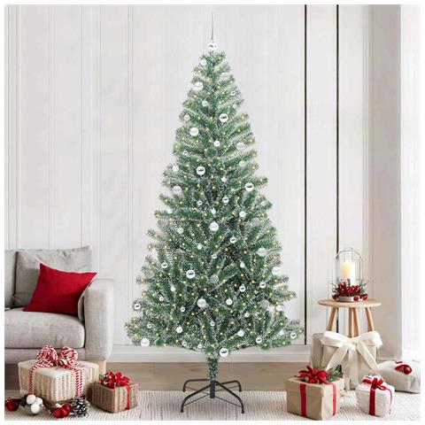 Albero di Natale Artificiale Imbiancato con Luci LED 240 cm - Foto 2