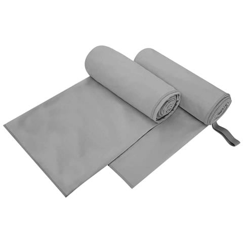 Asciugamani Sportivi 2 pcs Grigio scuro 200 x 100 cm - Foto 1