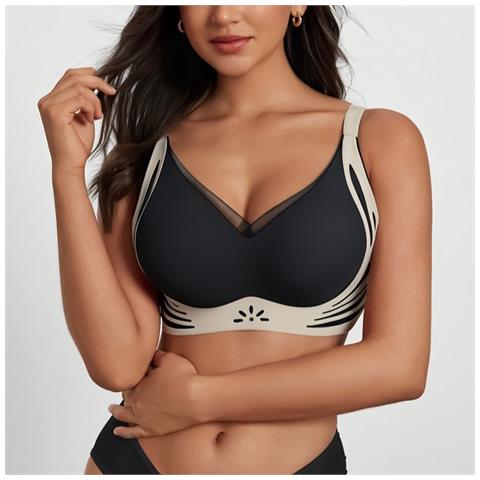 Reggiseno Senza Cuciture Ice Silk: Comfort Wireless Push-up Per Supporto Seno Grande Black L - Foto 2