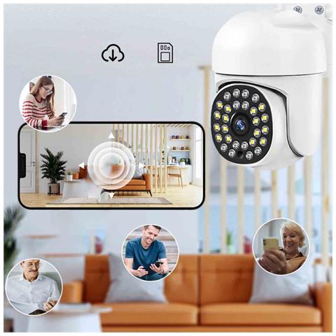Telecamera Di Sicurezza Interna - Telecamera Wifi Pan Tilt A 360° Per La Sorveglianza Domestica - Foto 5