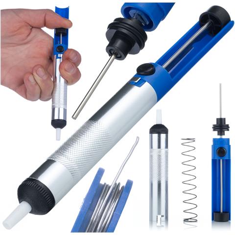 Pompa Dissaldante Manuale - Costruzione Solida, Punta In Teflon Ptfe | Lunghezza 18,5 Cm, Ø Interno 3 Mm | Per Componenti Elettronici - Foto 1