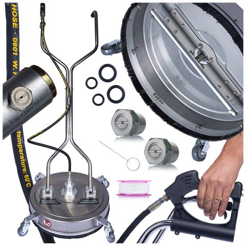 Spazzola Alta Pressione T-racer 21 Steelspin - 3200 Psi, 53 Cm, 4 Ugelli Rotanti | Compatibile Con Idropulitrici 3/8"" | Acciaio Inossidabile - Foto 1