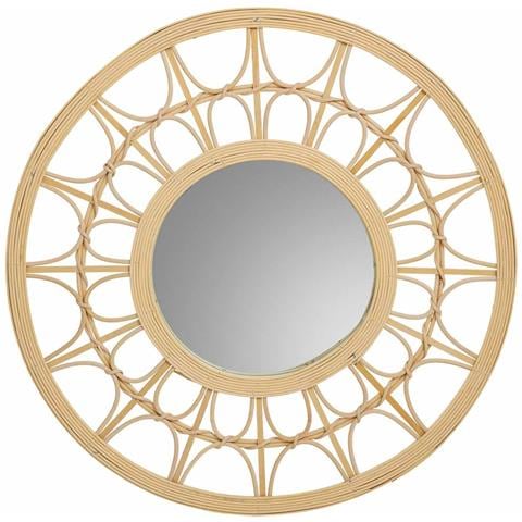 Specchio In Rattan E Bambù Marrone D56x2h - Foto 2