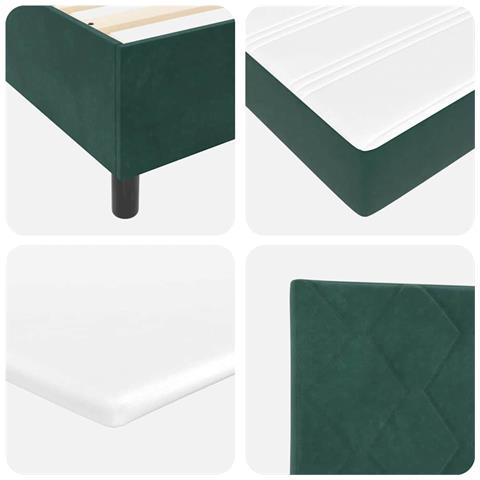 Letto a molle con materasso Verde Scuro 200 x 90 cm Poliestere - Foto 9