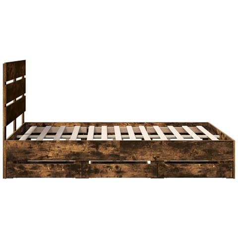 Struttura del letto con cassetto Rovere fumé 140 x 190 cm - Foto 9