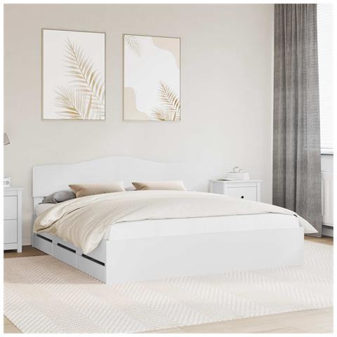 Struttura del letto Bianco 180 x 200 cm Legno Ingegnerizzato - Foto 2