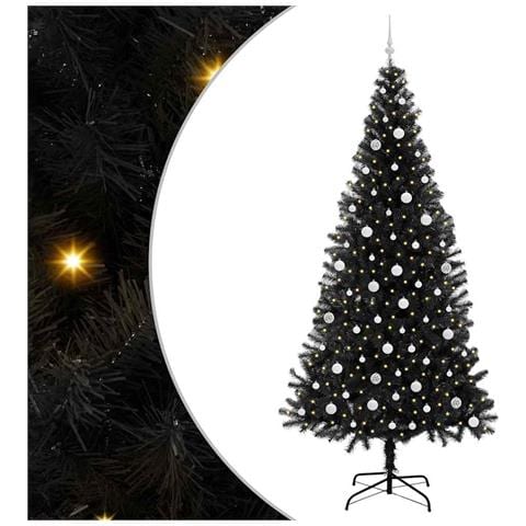 Albero di Natale con 300 LED con supporto Nero 240 cm PVC - Foto 1
