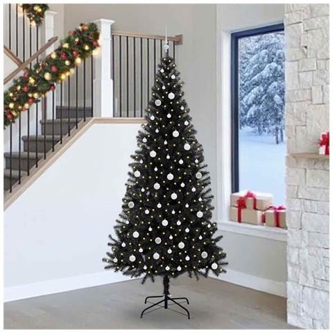 Albero di Natale con 300 LED con supporto Nero 240 cm PVC - Foto 2