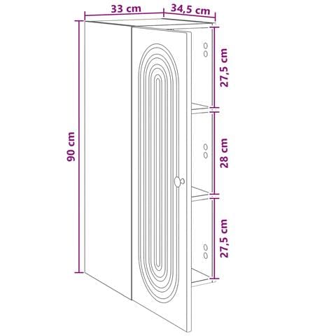 Mobiletto a muro Legno antico 33 x 34,5 x 90 cm - Foto 8